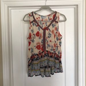 Floral flowy tank top